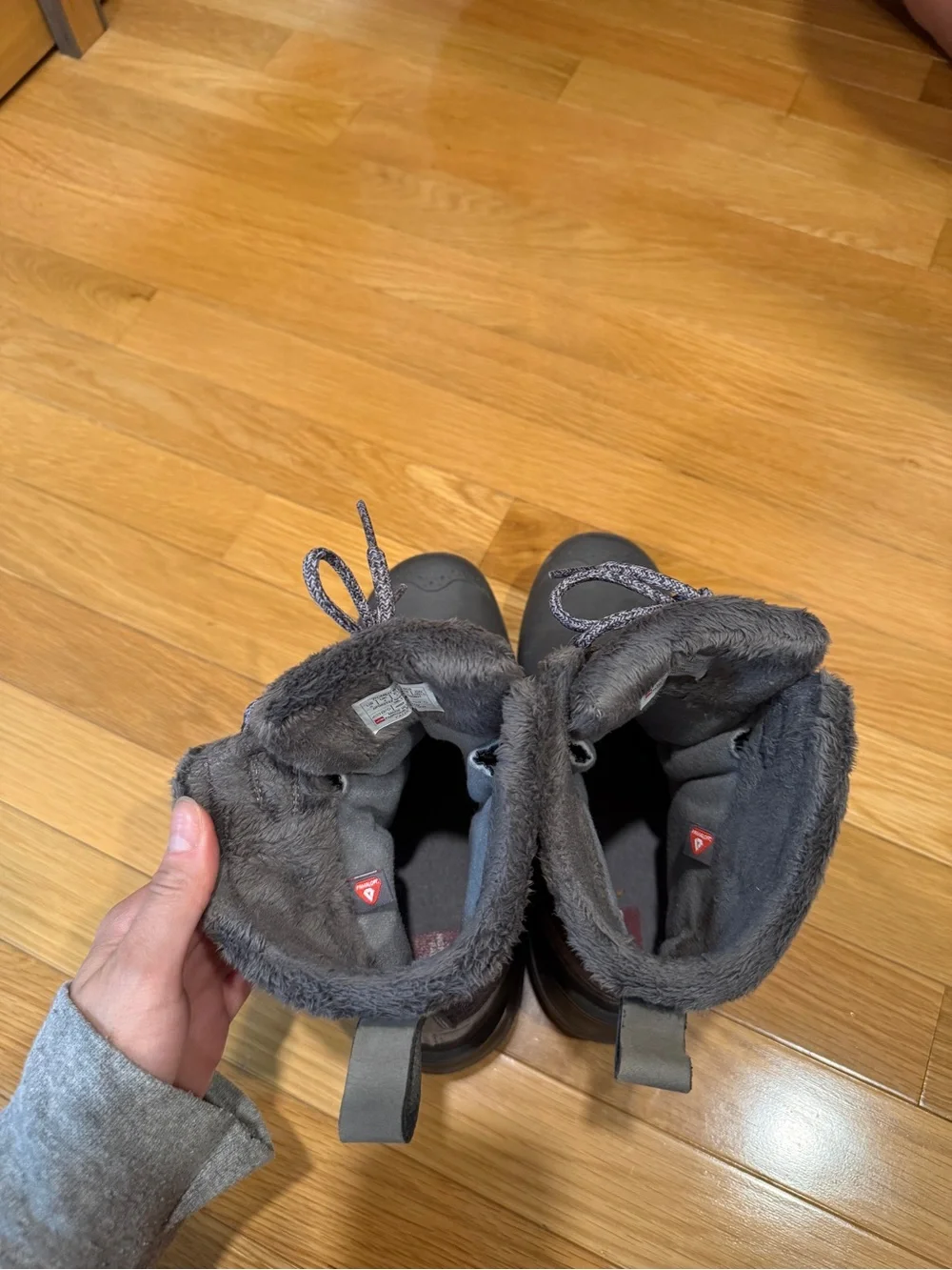 The North Face Women's Gray Quilted Faux-Fur Winter Boots